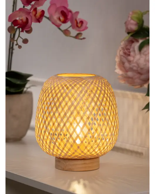 Amphion Bordlampe bambus flet - H20 cm billede 4