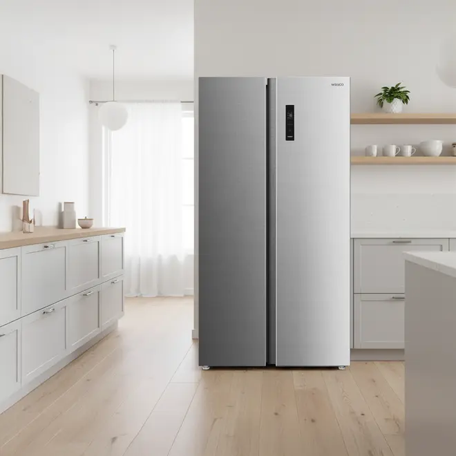 Wasco Amerikaner køle/fryseskab KFA553SSN- stål billede 2
