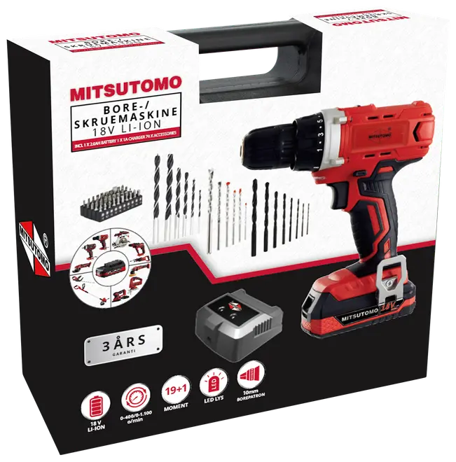 Mitsutomo Bore-/skruemaskine 18V Sæt billede 4