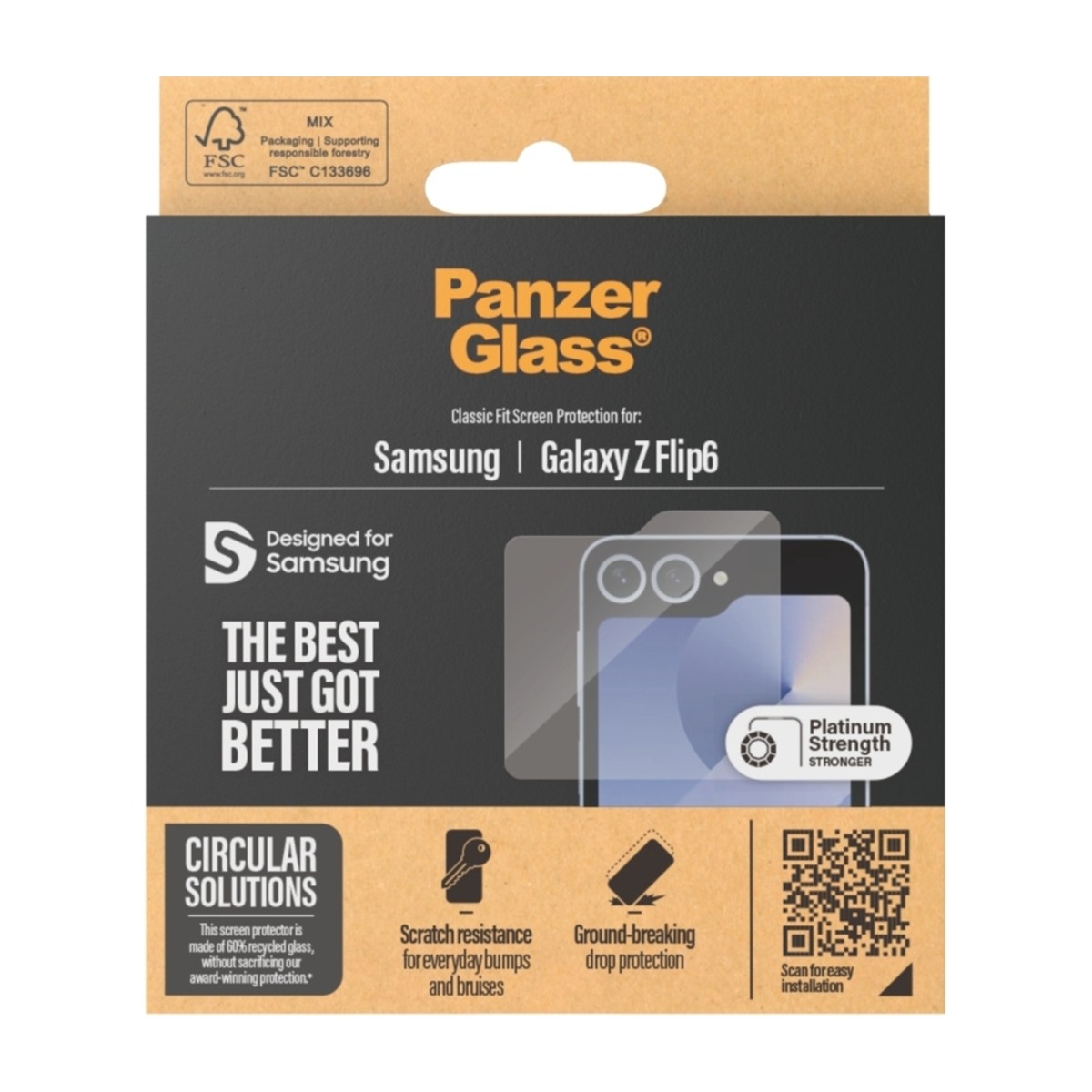 PanzerGlass Samsung Galaxy Z Flip7 FE/Flip6 skærmbeskytter til frontskærmen billede 3
