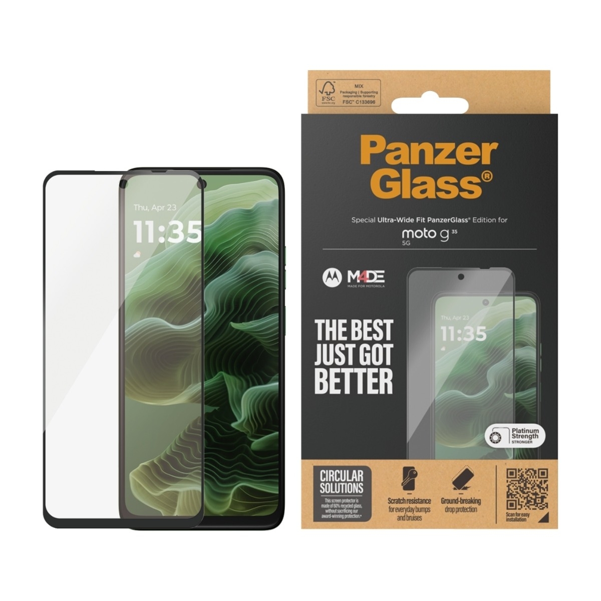 PanzerGlass Motorola moto g35 skærmbeskytter Ultra-Wide Fit billede 2