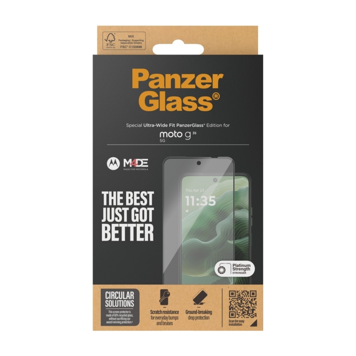 PanzerGlass Motorola moto g35 skærmbeskytter Ultra-Wide Fit billede 3