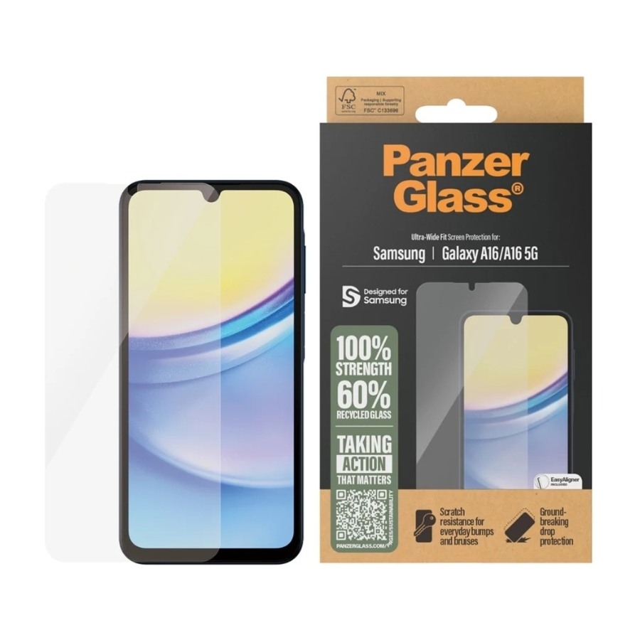 PanzerGlass Samsung Galaxy A16/A16 5G skærmbeskytter Ultra-Wide Fit billede 2