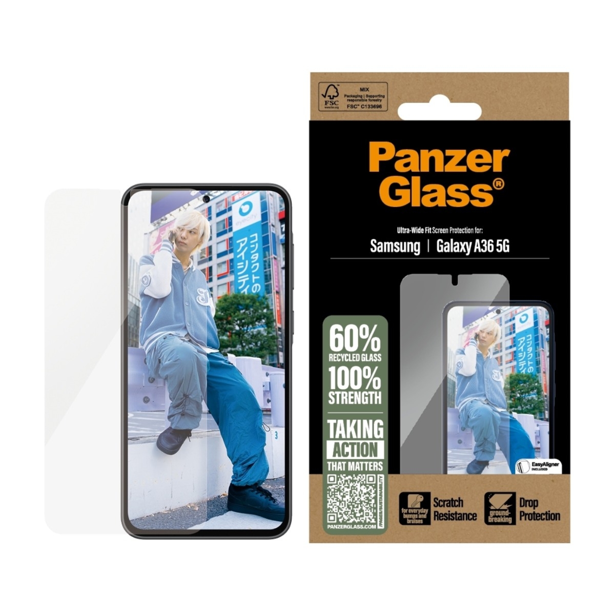 PanzerGlass Samsung Galaxy A36 skærmbeskytter Ultra-Wide Fit billede 2