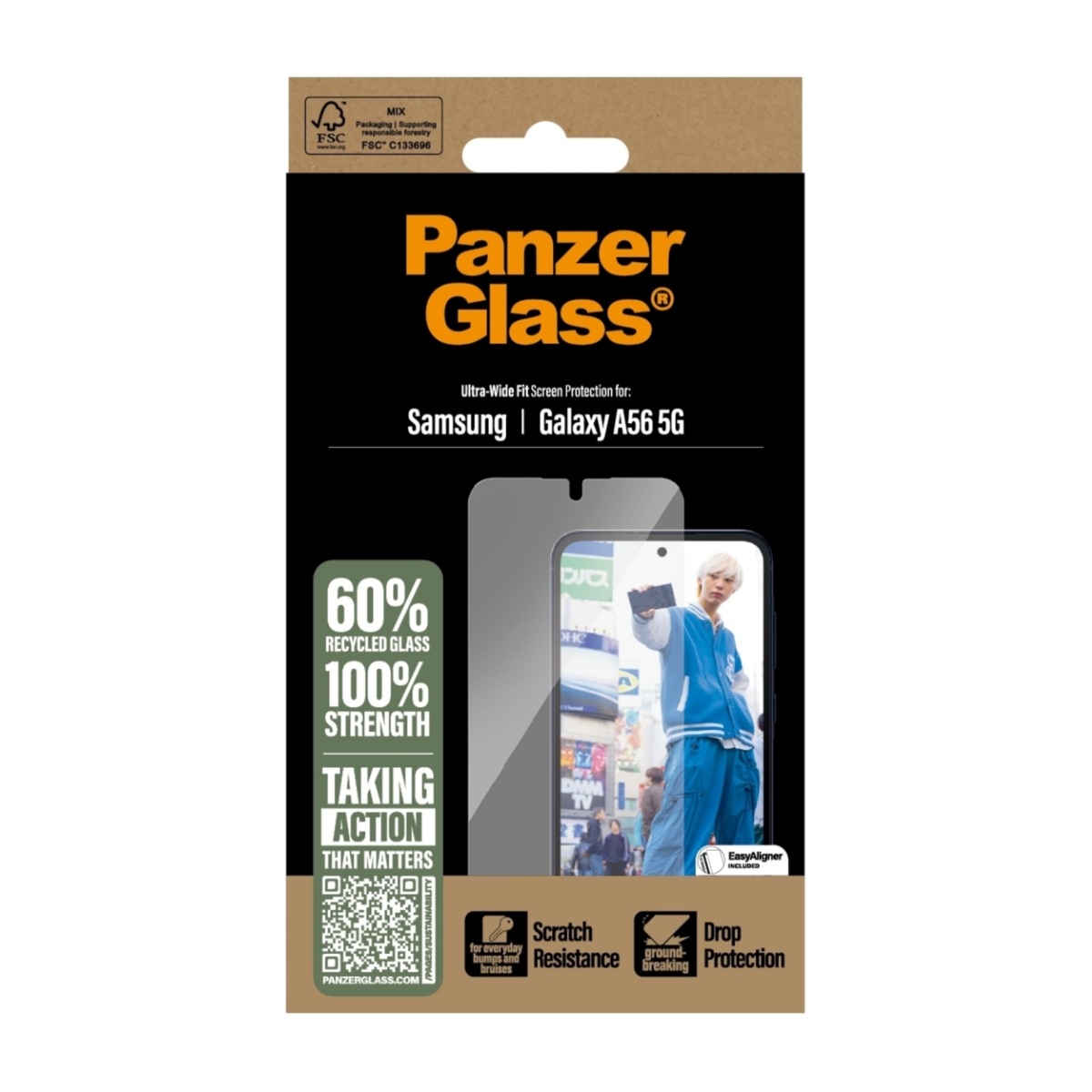 PanzerGlass Samsung Galaxy A56 skærmbeskytter Ultra-Wide Fit billede 3