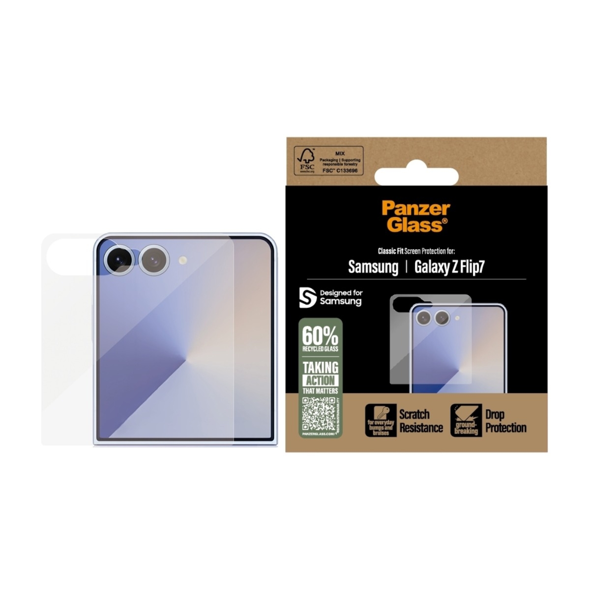 PanzerGlass Samsung Galaxy Z Flip7 skærmbeskytter i glas billede 2