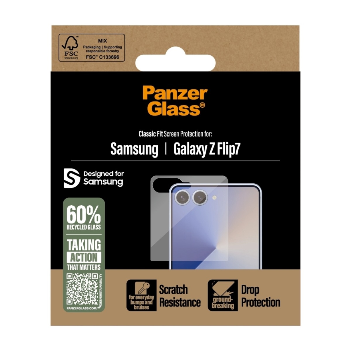 PanzerGlass Samsung Galaxy Z Flip7 skærmbeskytter i glas billede 3