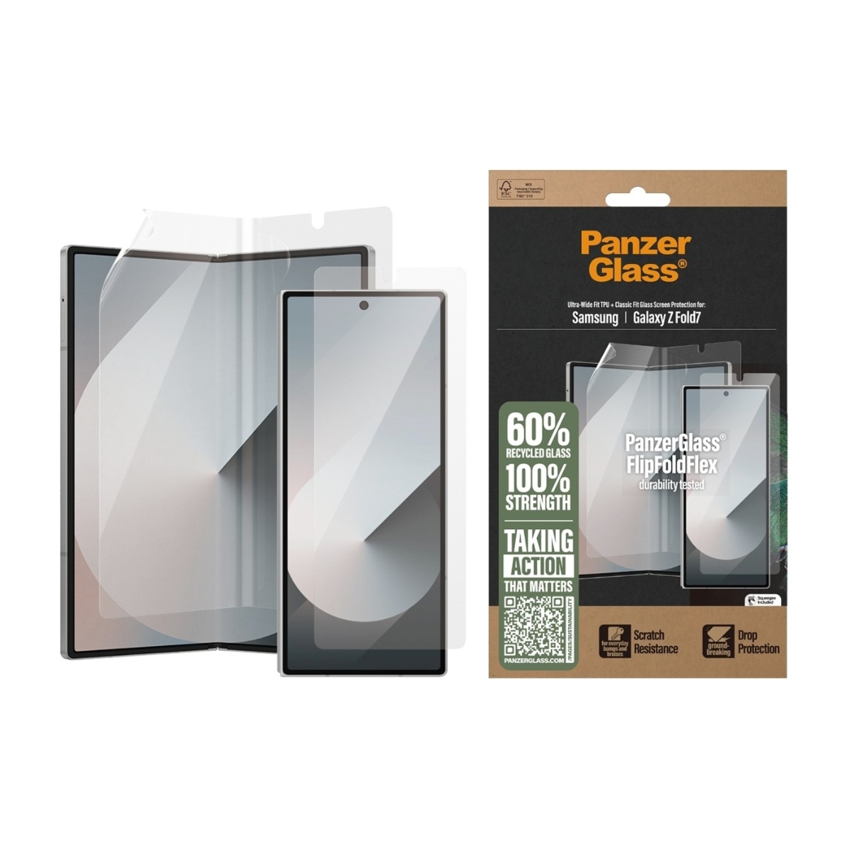 PanzerGlass Samsung Galaxy Z Fold7 skærmbeskytter TPU+glas billede 2