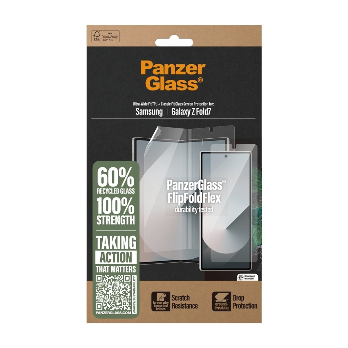 PanzerGlass Samsung Galaxy Z Fold7 skærmbeskytter TPU+glas billede 3