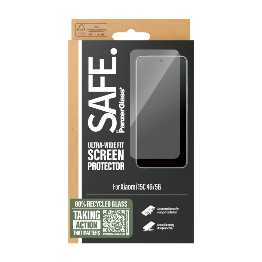 PanzerGlass Safe skærmbeskyttelse til Xiaomi Redmi 15C 4G/5G billede 9