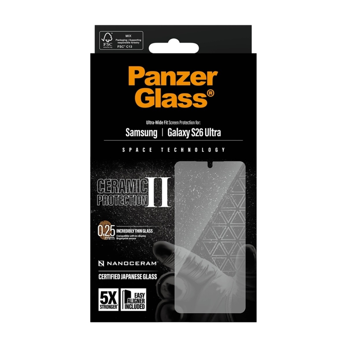 PanzerGlass Samsung Galaxy S26 Ultra Ceramic skærmbeskytter, Ultra-Wide Fit billede 3