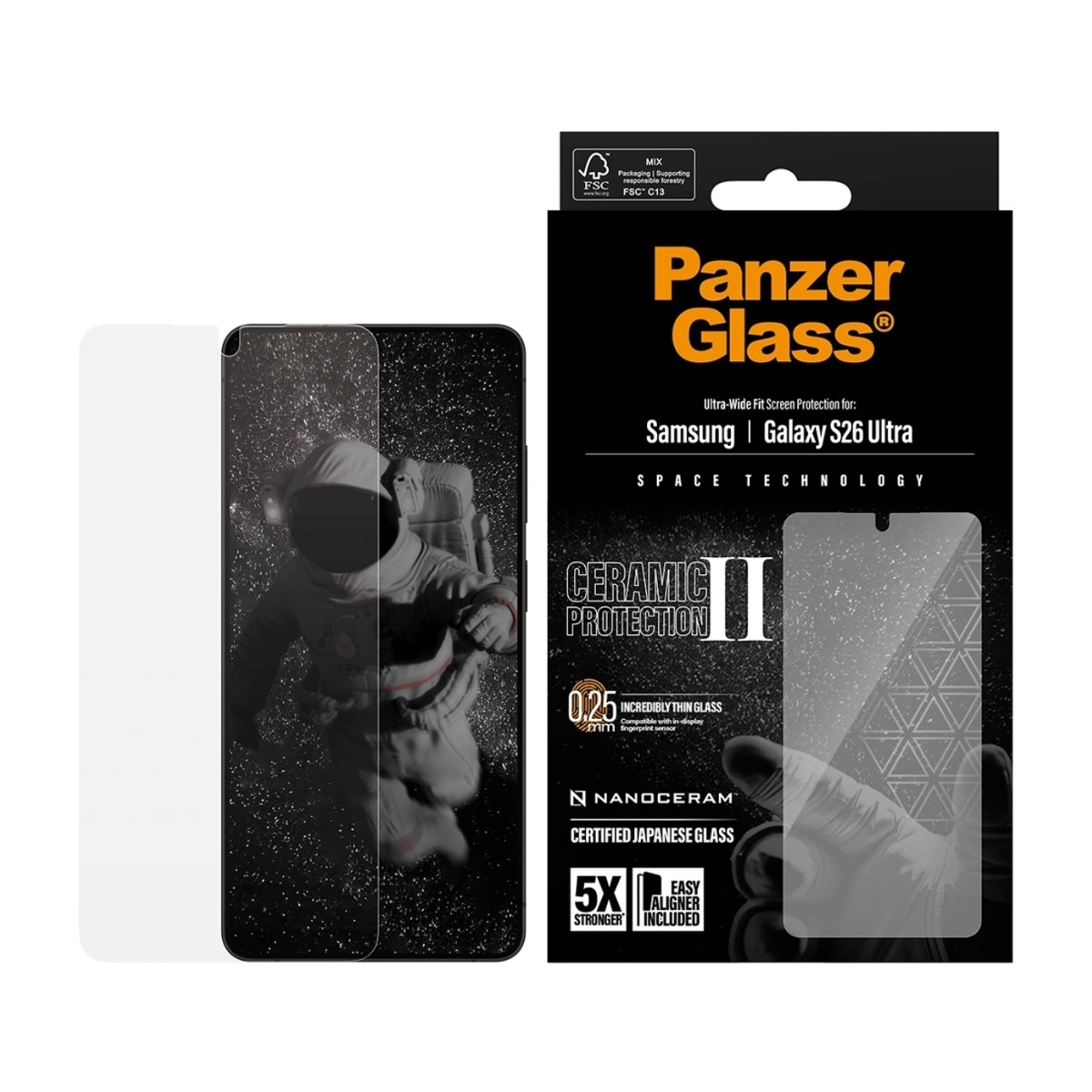 PanzerGlass Samsung Galaxy S26 Ultra Ceramic skærmbeskytter, Ultra-Wide Fit billede 2