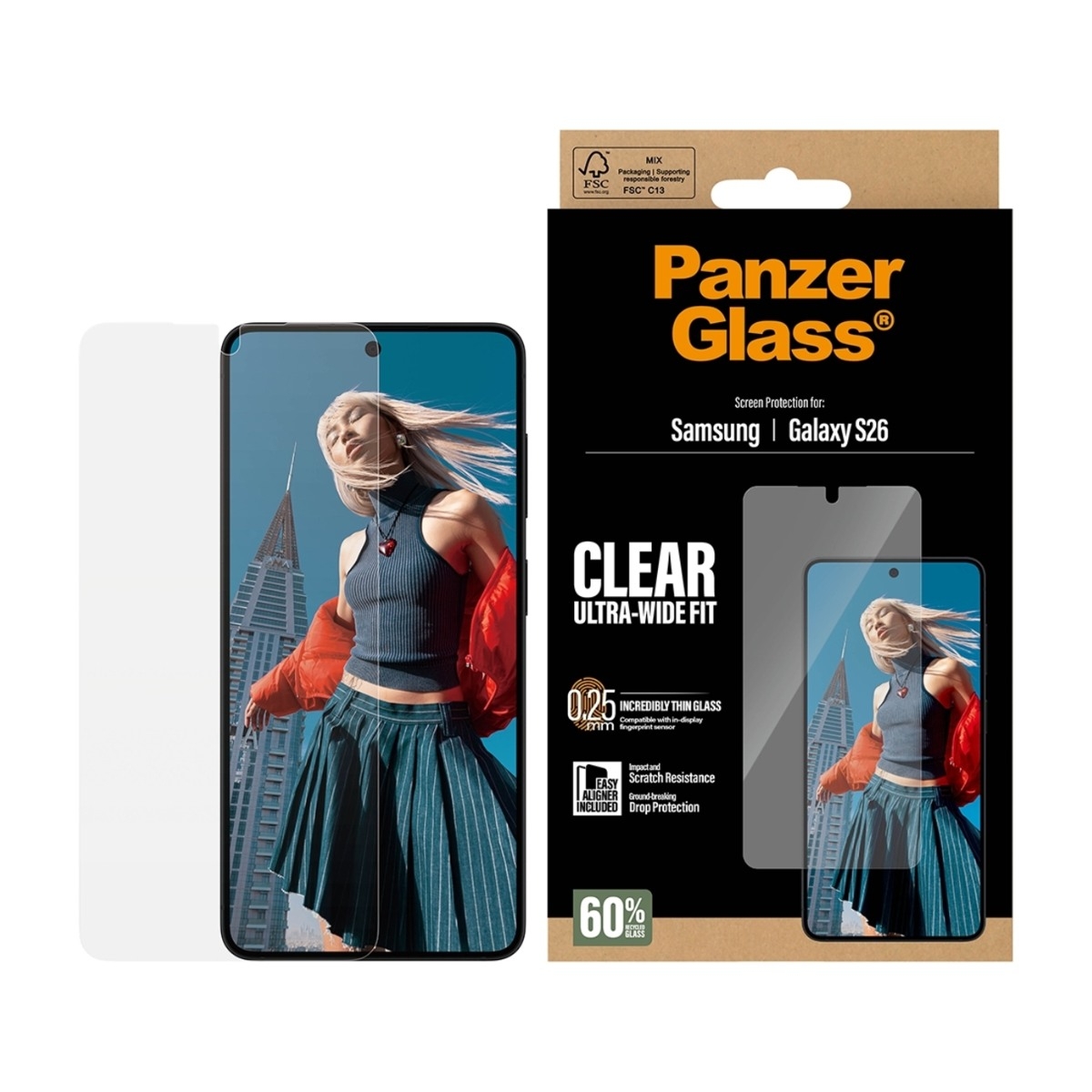 PanzerGlass Samsung Galaxy S26 skærmbeskytter Ultra-Wide Fit billede 2