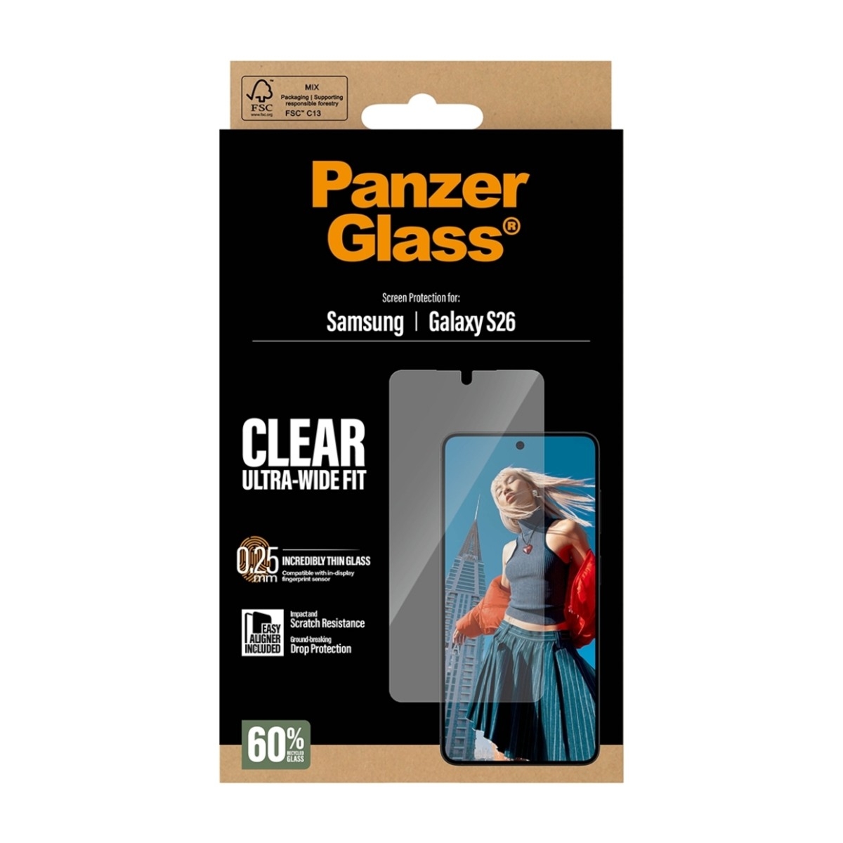 PanzerGlass Samsung Galaxy S26 skærmbeskytter Ultra-Wide Fit billede 3
