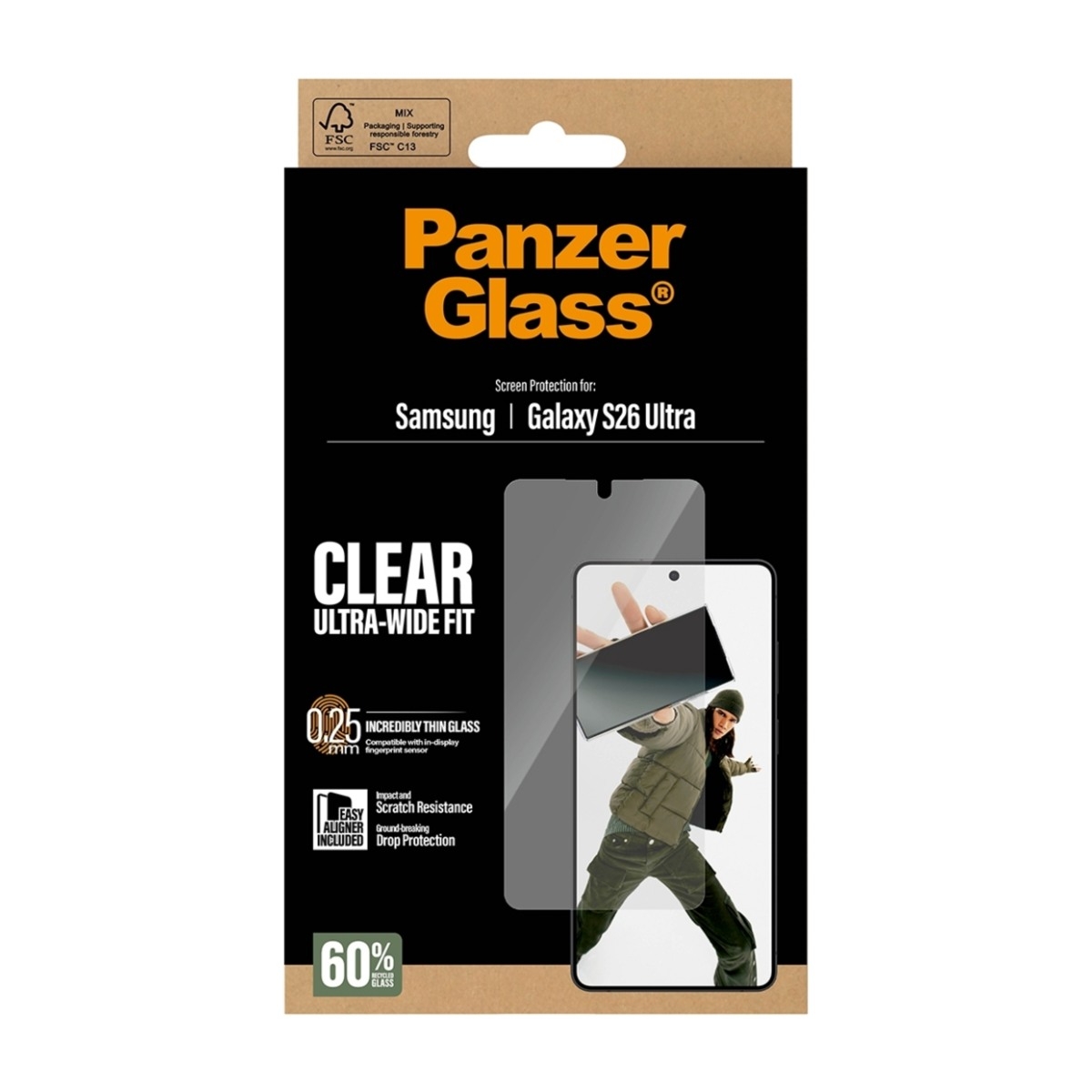 PanzerGlass Samsung Galaxy S26 Ultra skærmbeskytter Ultra-Wide Fit billede 3