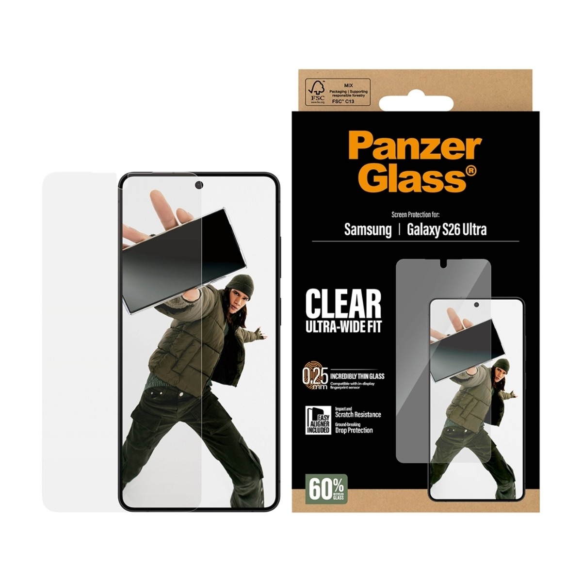 PanzerGlass Samsung Galaxy S26 Ultra skærmbeskytter Ultra-Wide Fit billede 2