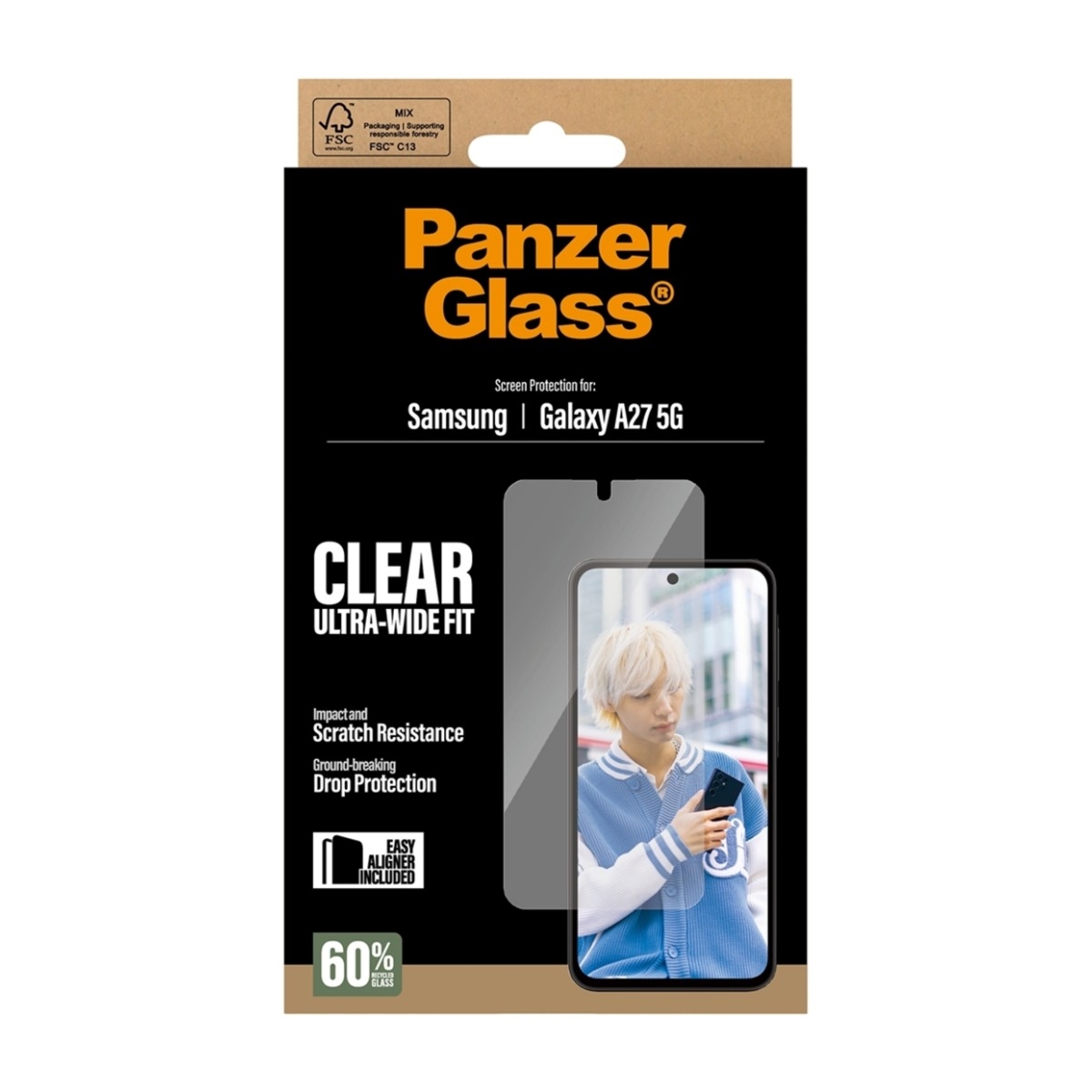 PanzerGlass Samsung Galaxy A27 skærmbeskytter Ultra-Wide Fit med applikator billede 3