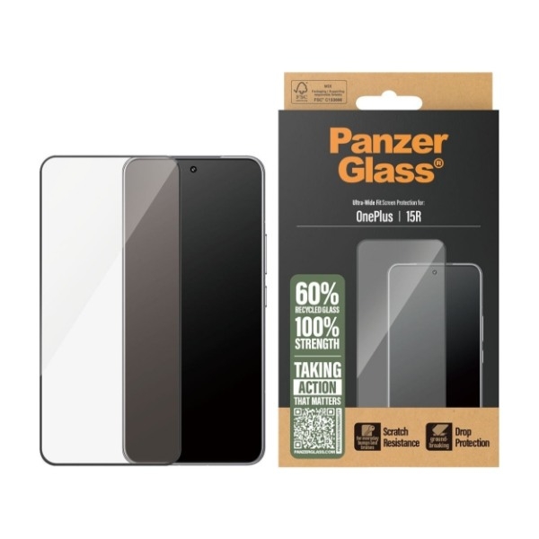 PanzerGlass OnePlus 15R Skærmbeskytter, Ultra Wide Fit billede 1