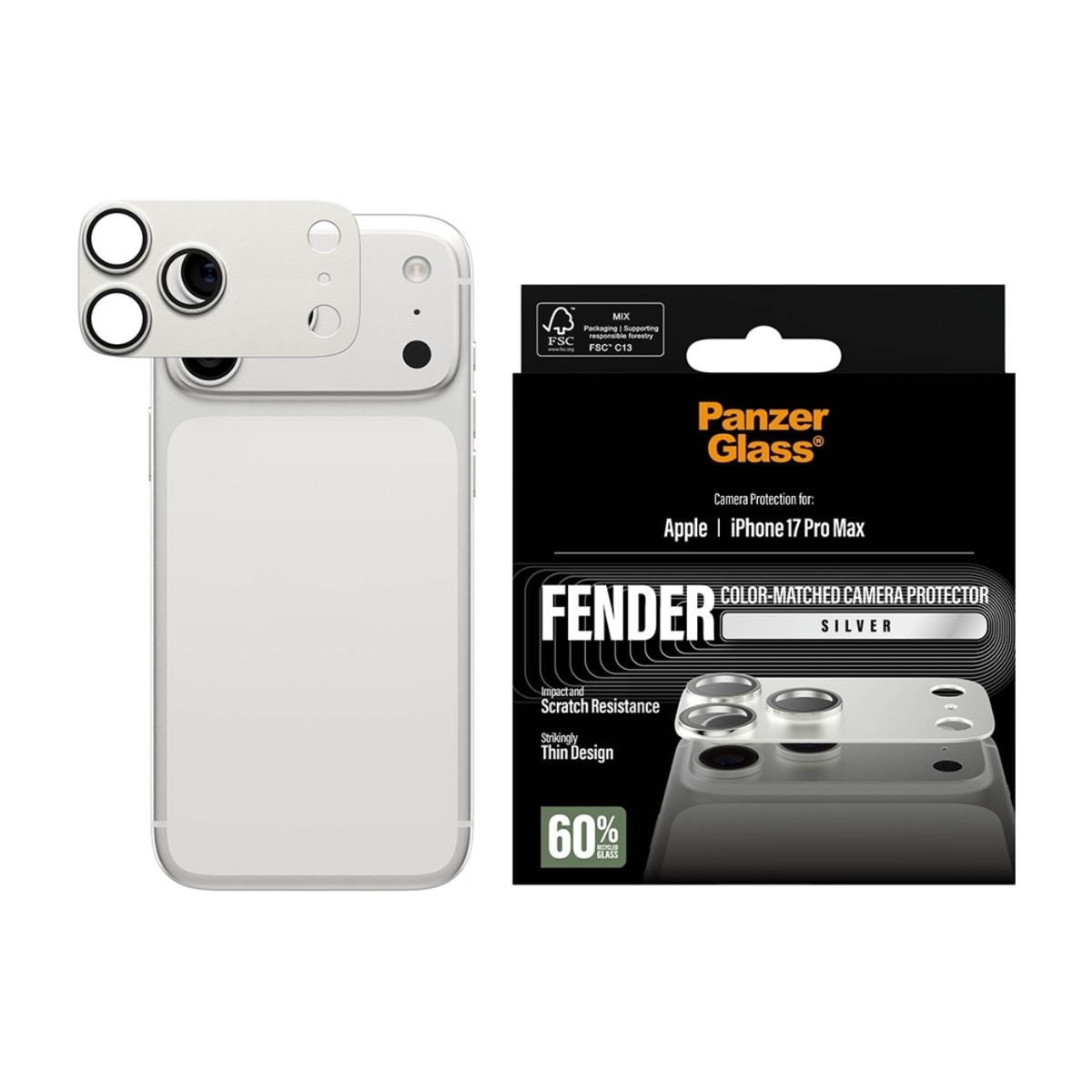 PanzerGlass iPhone 17 Pro Max Fender cover, sølv billede 2