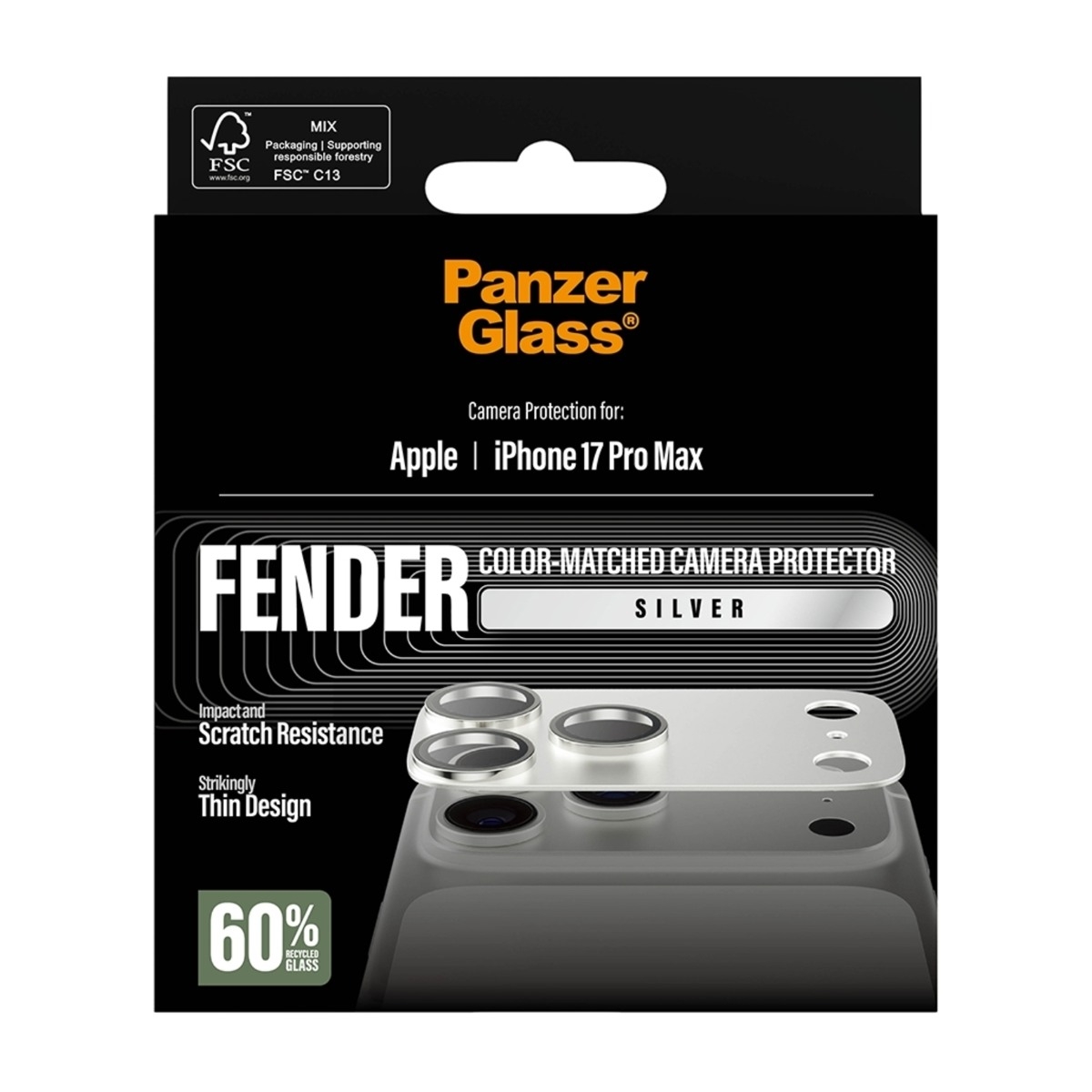PanzerGlass iPhone 17 Pro Max Fender cover, sølv billede 3