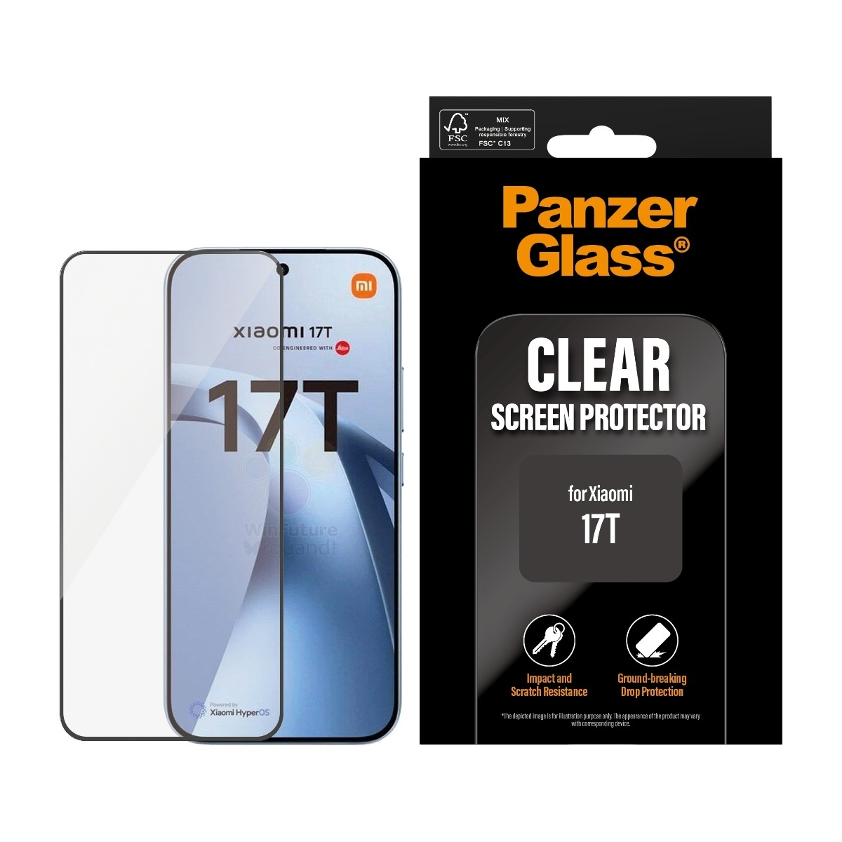 PanzerGlass Xiaomi 17T skærmbeskytter, Ultra-Wide Fit billede 2