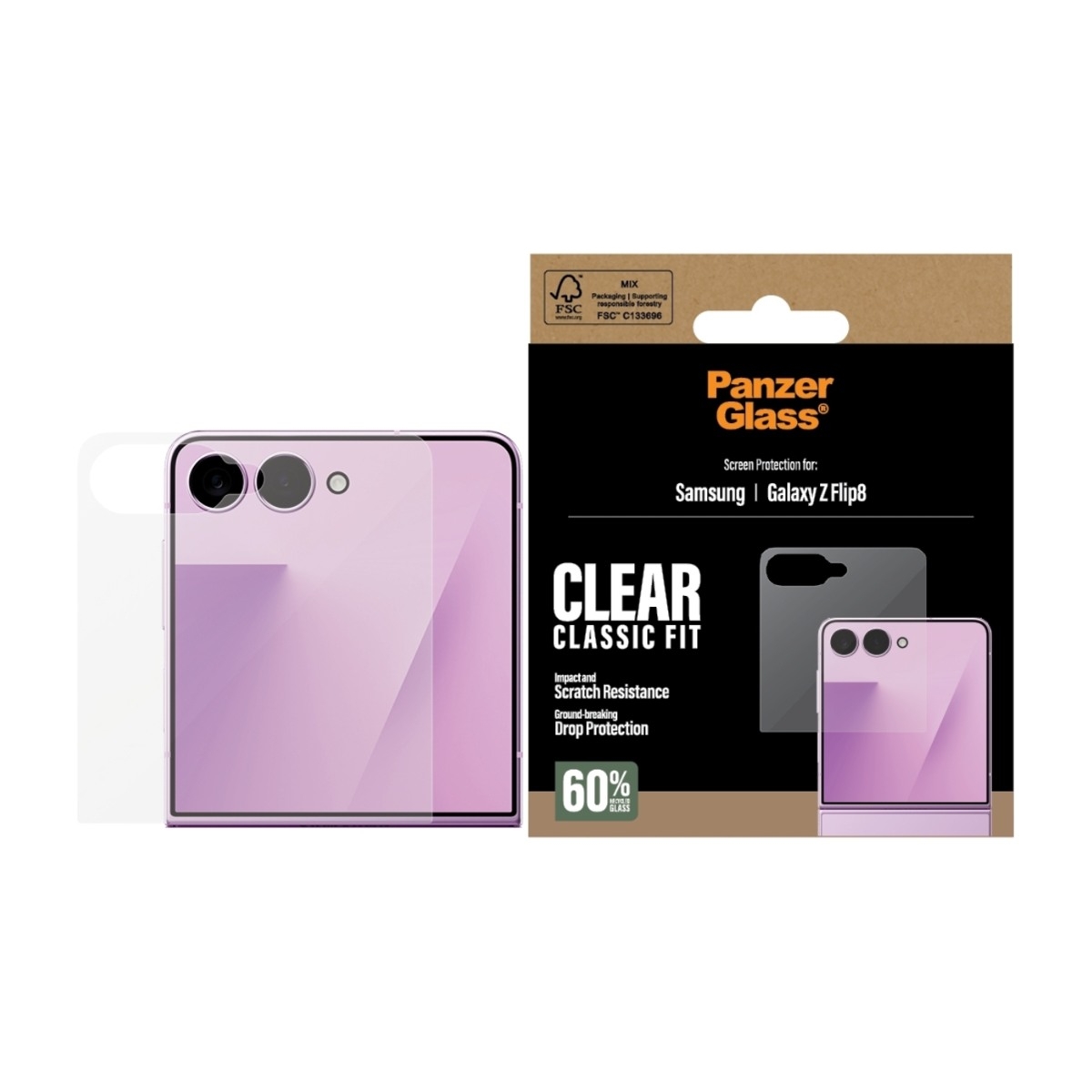 PanzerGlass Galaxy Z Flip8 skærmbeskytter, klar billede 2
