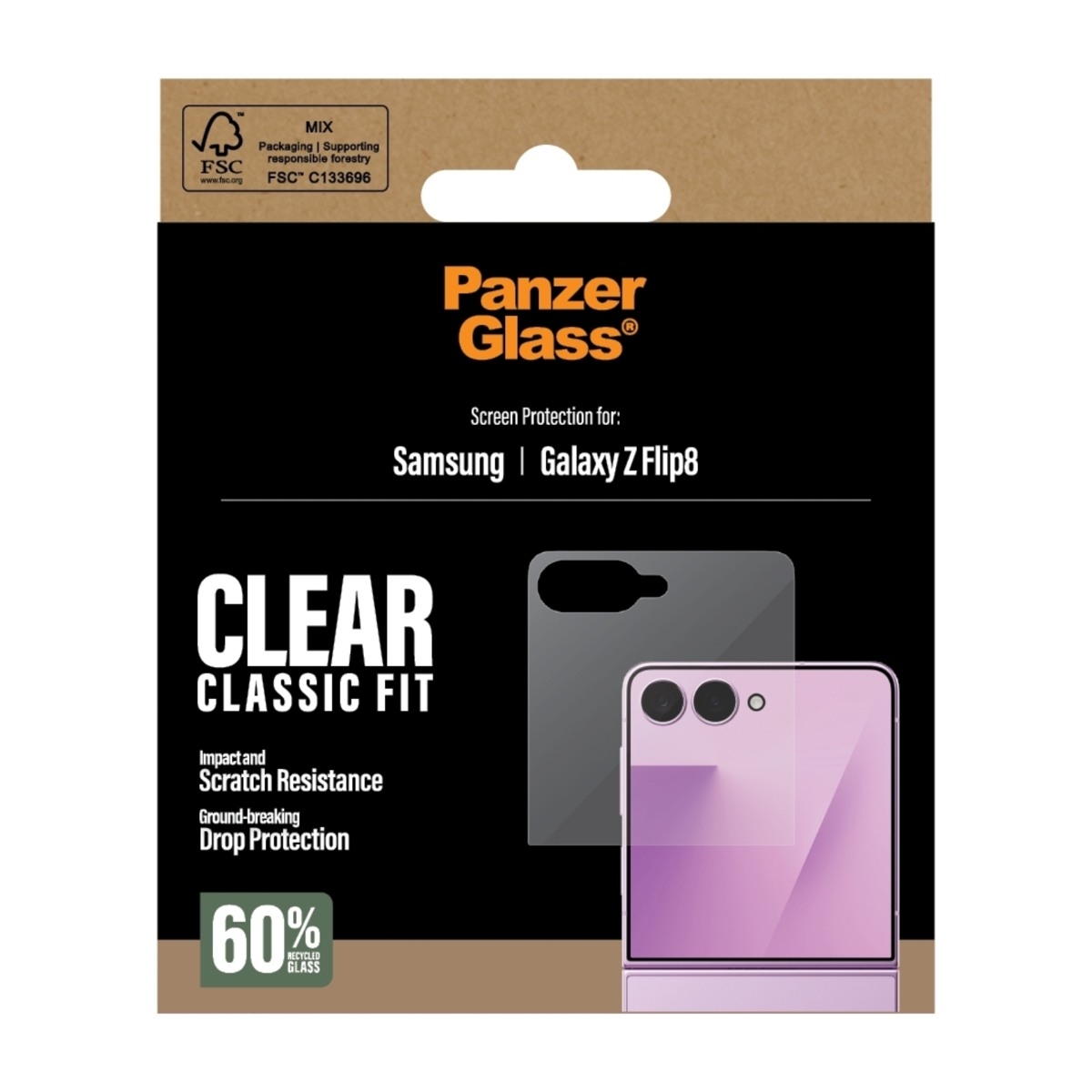 PanzerGlass Galaxy Z Flip8 skærmbeskytter, klar billede 3