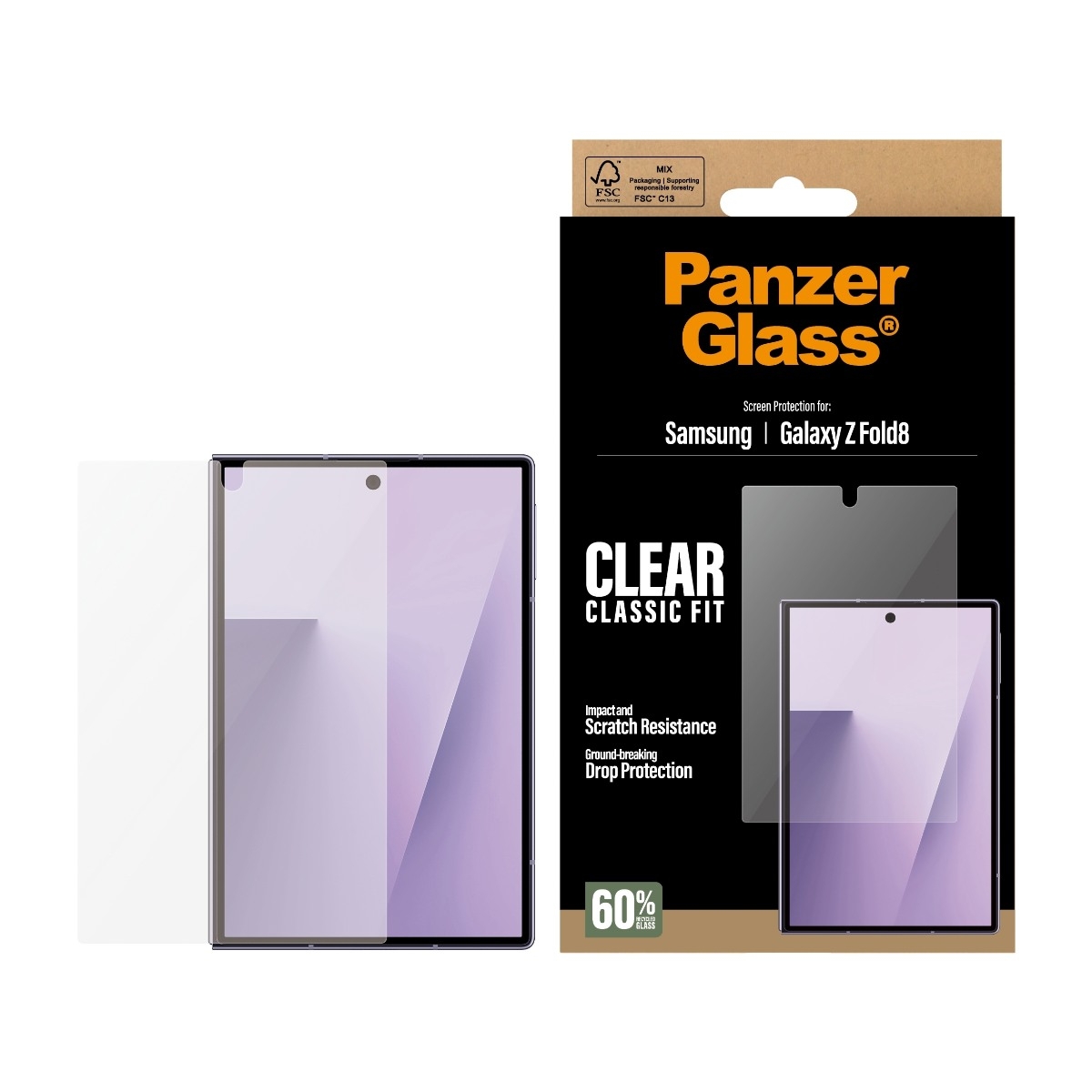 PanzerGlass Samsung Galaxy Z Fold8 skærmbeskytter, klar billede 2