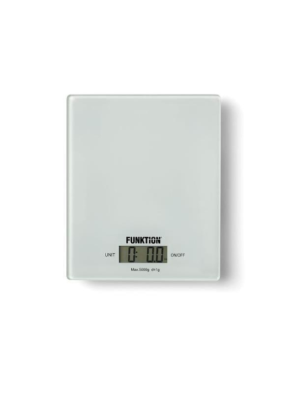 Funktion Køkkenvægt Kitchen scale glass white 5kg/1g.