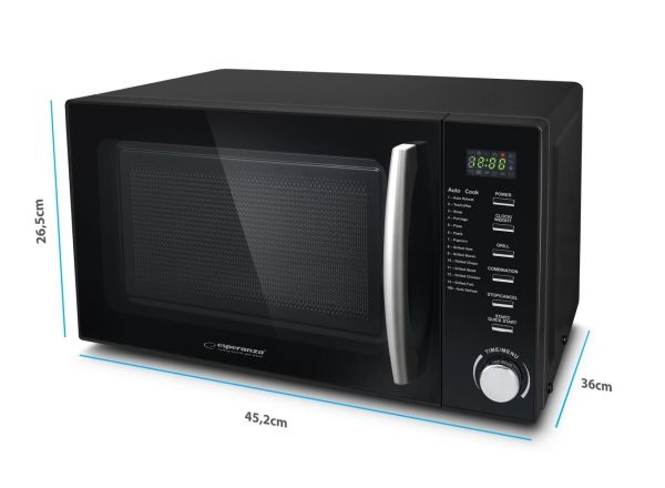 Esperanza COCINERO, Bordplade, Kombination mikroovn, 20 L, 1200 W, Indbygget skærm, LED billede 4