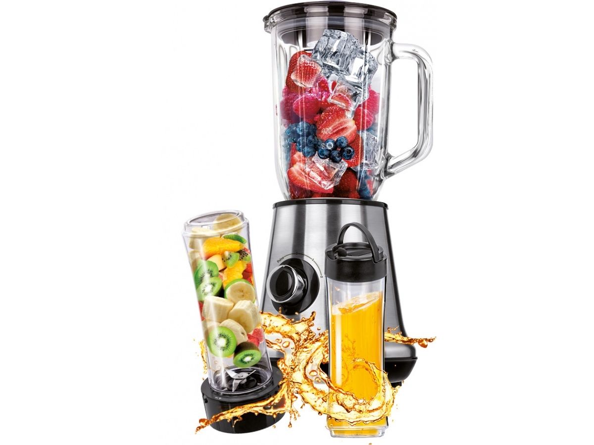 MPM MBL-15M, Bordplade blender, 1 L, Impulsfunktion, Knusning af is, 450 W, Rustfrit stål