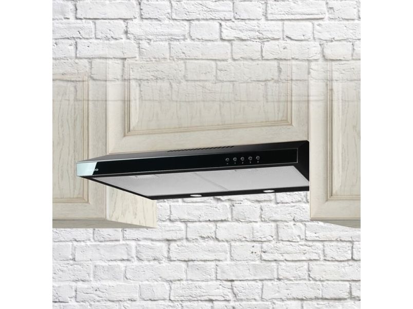 Cooker hood AKPO WK-7 K GLASS 60 JUODA/Juoda SZKŁO (166 m3/h, 600mm, juodos spalvos) billede 1