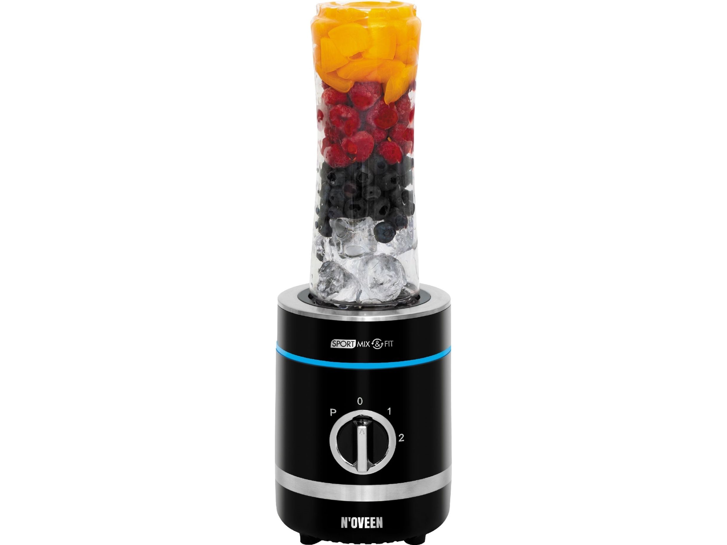 Noveen SB1000 X-LINE, Bordplade blender, 0,6 L, Impulsfunktion, Knusning af is, 300 W, Sort