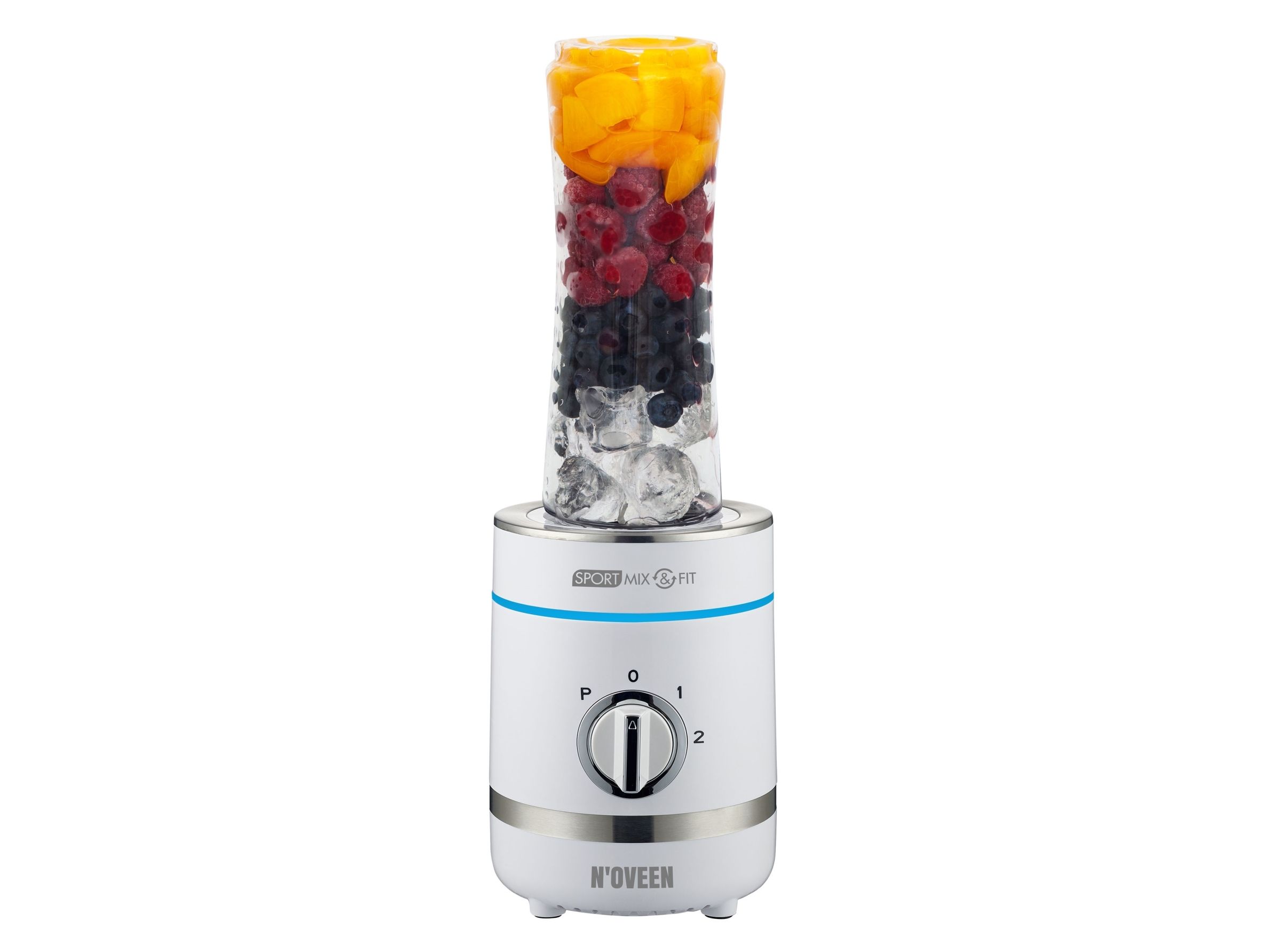 Noveen SB1100 X-LINE, Bordplade blender, 0,6 L, Impulsfunktion, Knusning af is, 300 W, Hvid