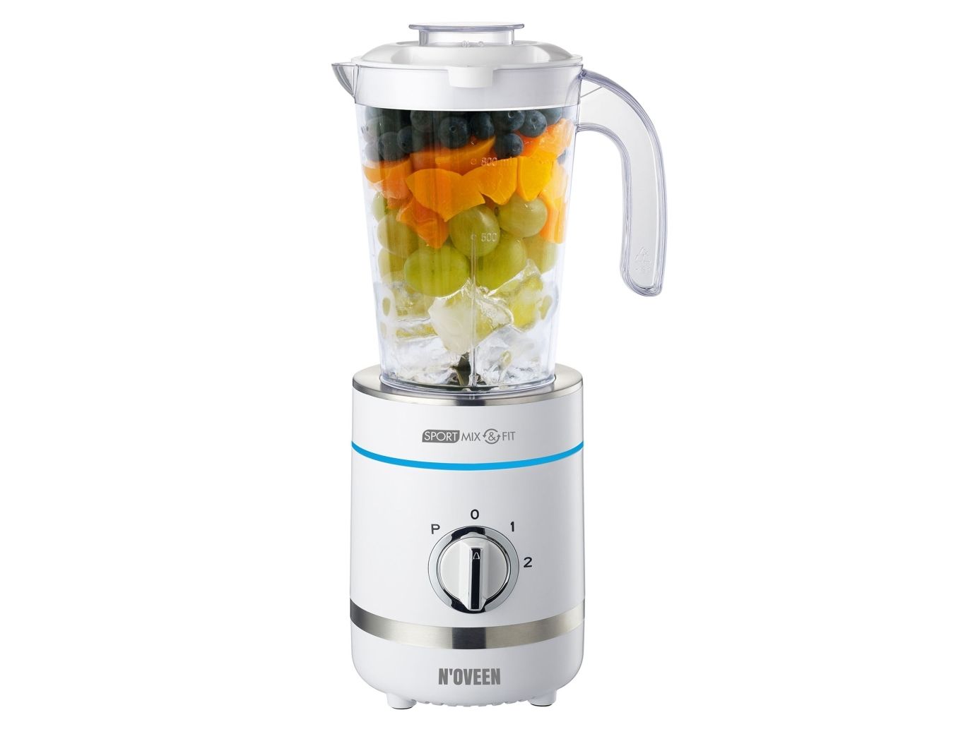 Noveen SB2100 X-LINE, Bordplade blender, 0,8 L, Impulsfunktion, Knusning af is, 500 W, Hvid billede 1