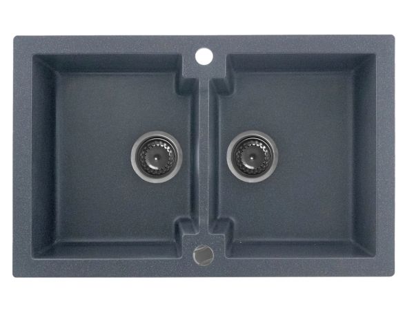 Kernau KGSA 80 2B dobbeltkøkkenvask – grafit granit look