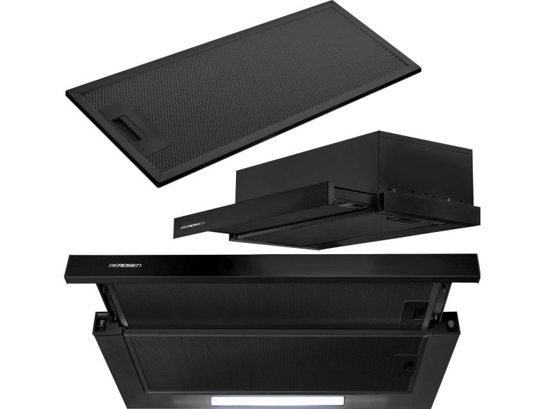 Po spintele montuojamas virtuvės gartraukis – 60 cm Berdsen BE-60-LW juodas billede 2