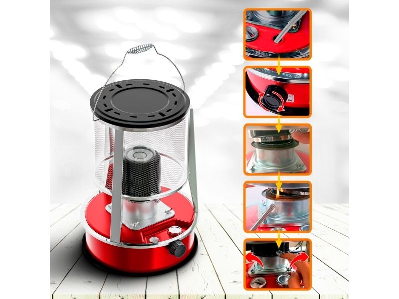 Extralink EX.30783, 2600 W, Paraffin, Petroleum, Aluminium, Sort, Rød, Udendørs, 4,6 L, 0,25 g/t