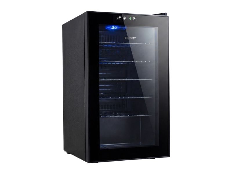 Euhomy BR001-89 Display- & Flaskekøleskab (70L) – Sort billede 1