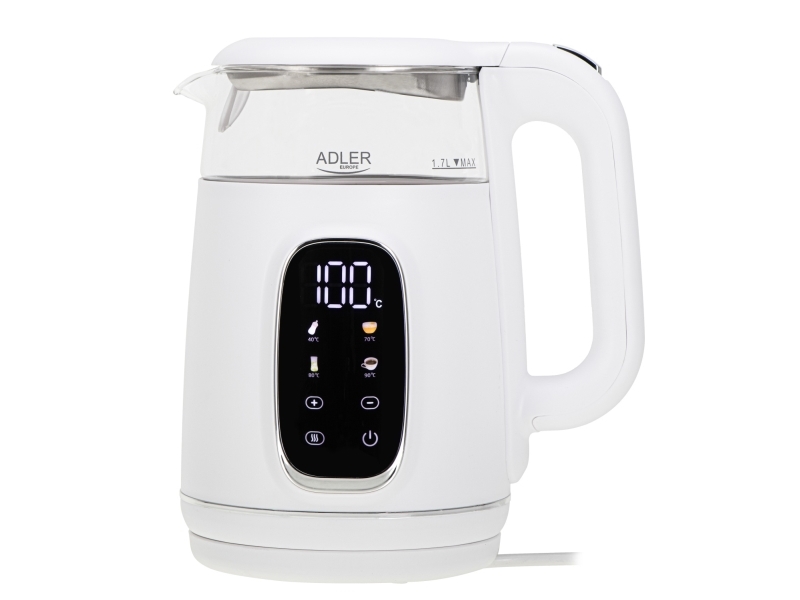 Adler Elkedel AD 1305 - kettle - white/silver - Hvid/sølv - 2200 W