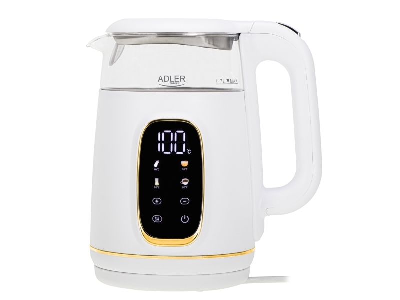 Adler Elkedel AD 1305 - kettle - white/gold - Hvid/guld - 2200 W