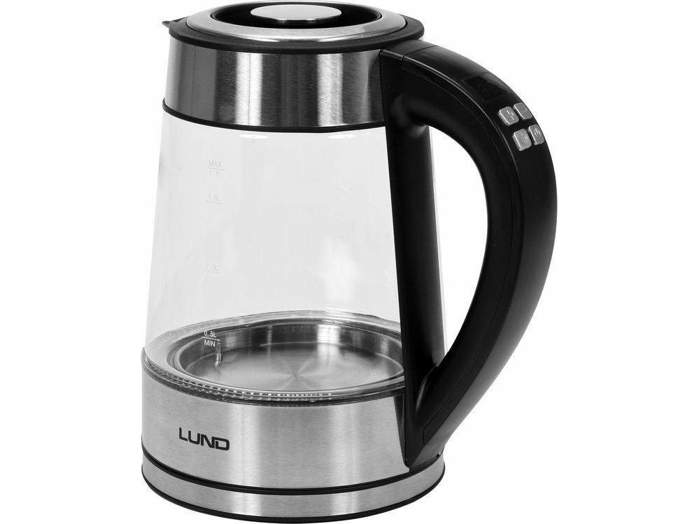 LED-glaselektrisk elkedel 1,7 L temp-kontrol