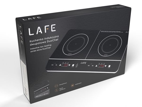 Lafe LAFKUC46380, Sort, Bordplade, Glas, 2 zone(s), 2 zone(s), Rund