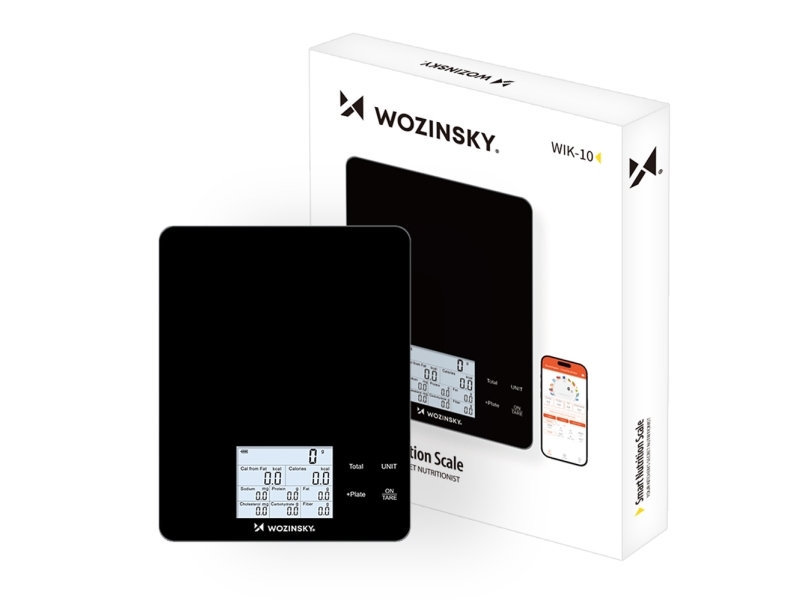 Wozinsky Køkkenvægt WIK-10 Smart Kitchen Scale with Bluetooth Digital Display App - Black