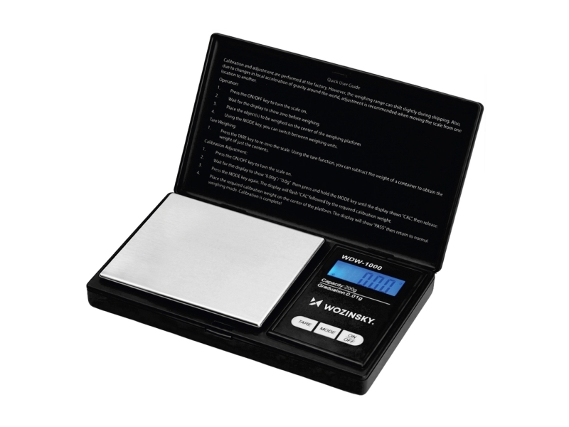 Wozinsky Køkkenvægt WDW-1000 Jewelry Scale 200g 0.01g Precision Illuminated - Black