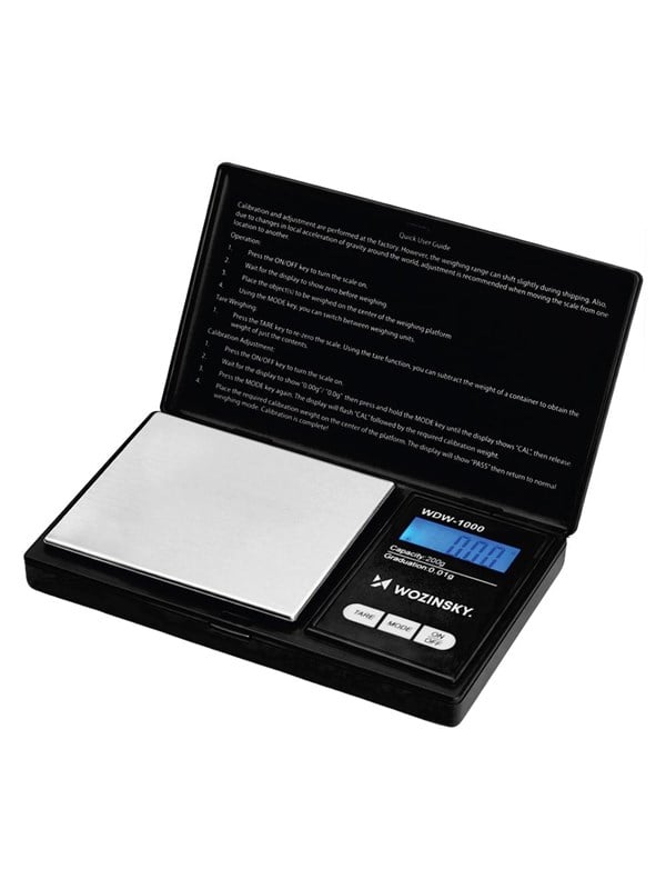 Wozinsky Køkkenvægt WDW-1000 Jewelry Scale 200g 0.01g Precision Illuminated - Black