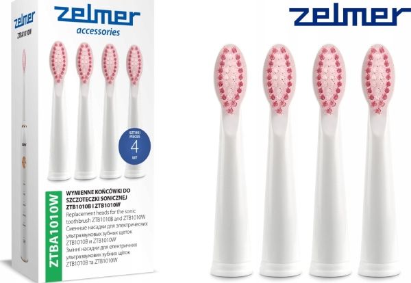 Dantų šepetėlio Zelmer ZTBA1010W Antgaliai 4 vnt. balta billede 2
