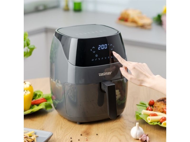 Zelmer ZAF5502G, Lavfedt steger, 5 L, 80 °C, 200 °C, Enkelt, Sort, Grå