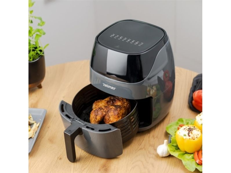 Zelmer ZAF5502G, Lavfedt steger, 5 L, 80 °C, 200 °C, Enkelt, Sort, Grå
