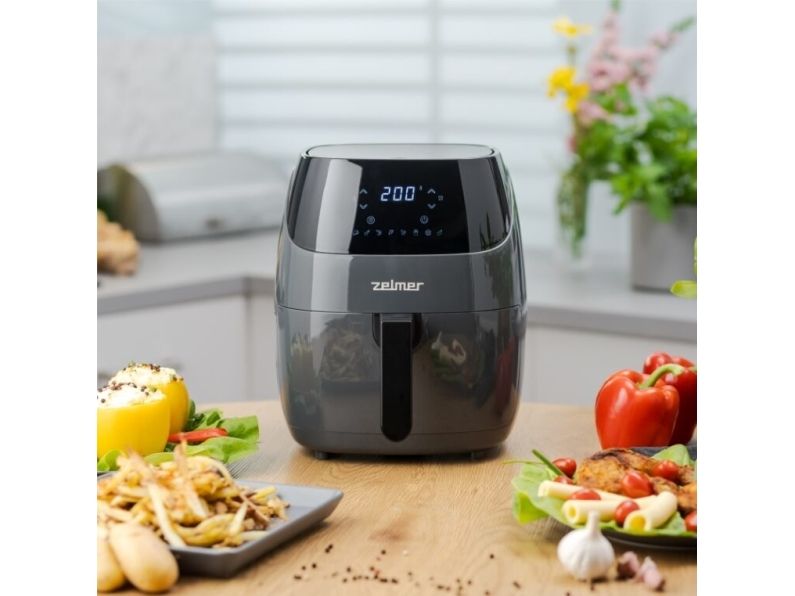 Zelmer ZAF5502G, Lavfedt steger, 5 L, 80 °C, 200 °C, Enkelt, Sort, Grå